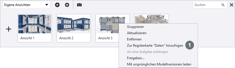 Ansichten zum Ansichtsbereich hinzuf&uuml;gen