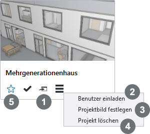 Projektkachel-Funktionen