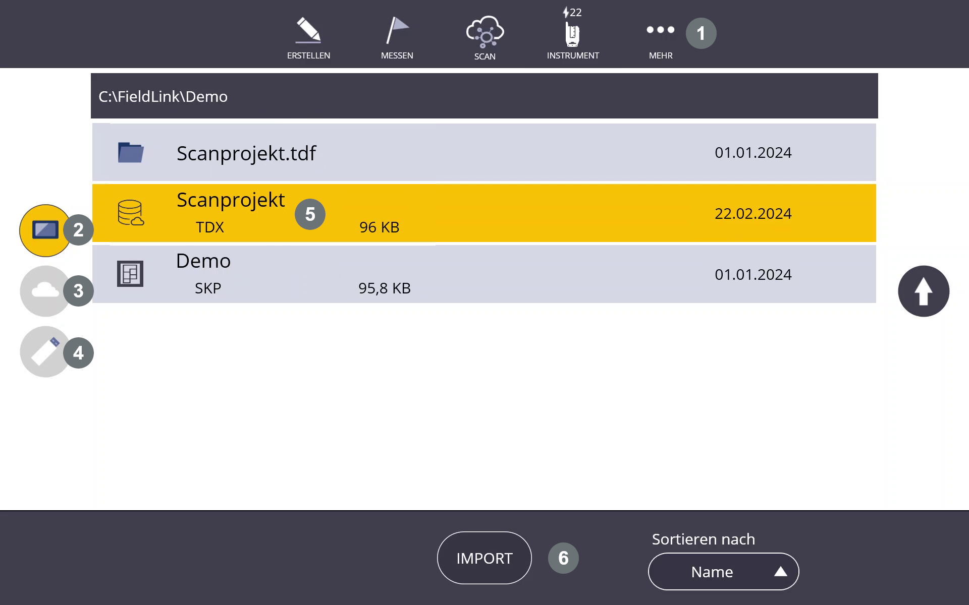 Punktwolken importieren