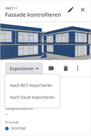 Aufgaben exportieren