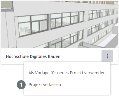 Projekt verlassen